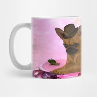 Cute little shihuahua pug with hat Mug